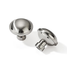 CABDM 2 Pack 1-1/4 Inch Kitchen Cabinet Knobs - Brushed Satin Nickel Zinc Drawer Pulls - Round Handles for Dresser Drawers