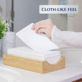 50 Paper Towels Cloth-Like Hand Tissue Paper Napkins, Disposable Hand Towels for Bathroom Guests, Disposable Face Towel for Guest, Washcloths or Dinner Napkin, Made in USA, White
