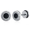 feilok flat Stud Earrings for Women Men Stainless Steel Piercing