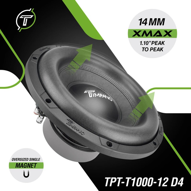 Timpano TPT-T1000-12 D4 Timpano 12" Subwoofer 1200 WATT MAX POWER