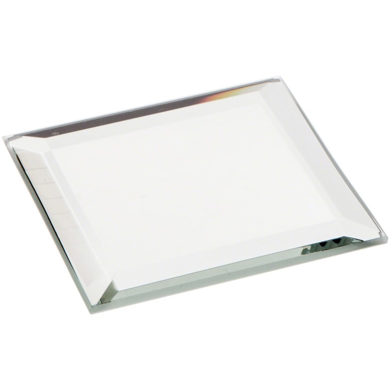 Plymor 2" Square, 3mm Thick Beveled Glass Mirror, Pack of