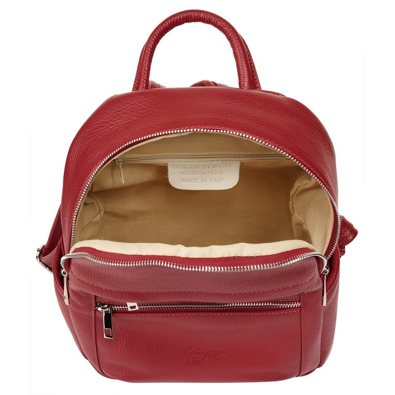 Samantha Look 021678 Women's Genuine Leather Backpack Made in Italy
