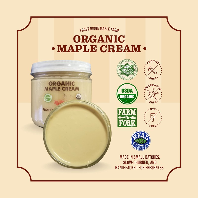 Frost Ridge Maple Farm, Organic Maple Cream, Grade A, One