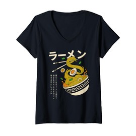 Womens Ramen Noodles Japanese Food Culture Kawaii Anime Manga Otaku V-Neck T-Shirt
