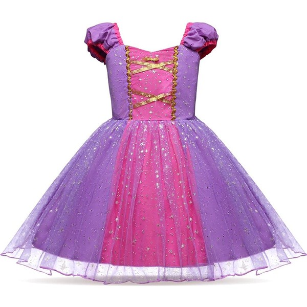 Dressy Daisy Princess Costume Fancy Sparkle Tulle Dress Up for Baby Girls, Halloween Birthday Party Outfit Size 18-24 Months, Purple 205