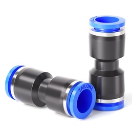 TAILONZ PNEUMATIC Blue Straight 2 Ways - 10MM Tube OD Push to Connect Tube Quick Fittings Push Lock PU-10 (Pack of 10)