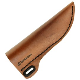 BeaverCraft Knife Leather Sheath SH1 6" x 2.4" - Genuine Leather Case for Fixed Blade Knives - Brown Knife Sheath - Knives Holster Fits up to 3.5"
