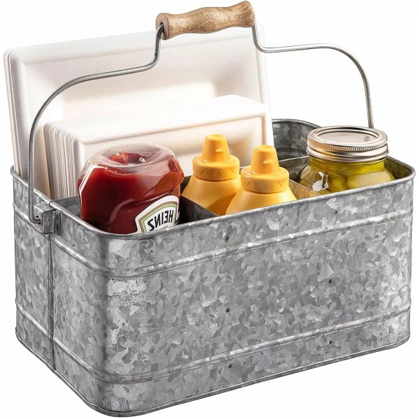 Royalty Art Farmhouse Kitchen Caddy Organizer with Handle for Condiments13”x