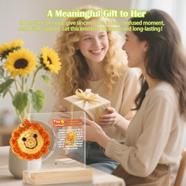 Unique Women's Birthday Gifts,Sunflower Friendship Gift for Women Acrylic Inspirational Graduation Gift,Sunflower Office Desk Decor 4.3 x 4 in
