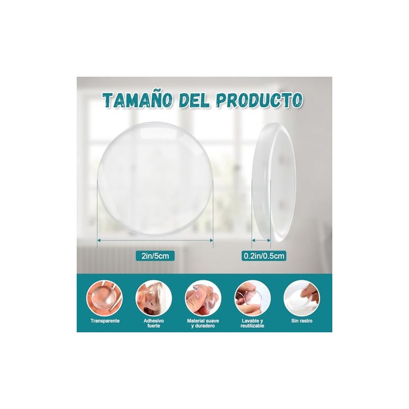 Tope para Puerta, 6 PCS Protector de Pared de Silicona,