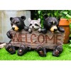 Forest Pals Welcome Sign Black Bears & Racoon 16" Length