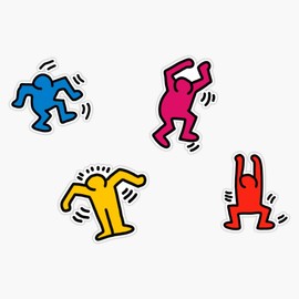 4 mens Keith harings Bumper Sticker Vinyl Decal 5 inches