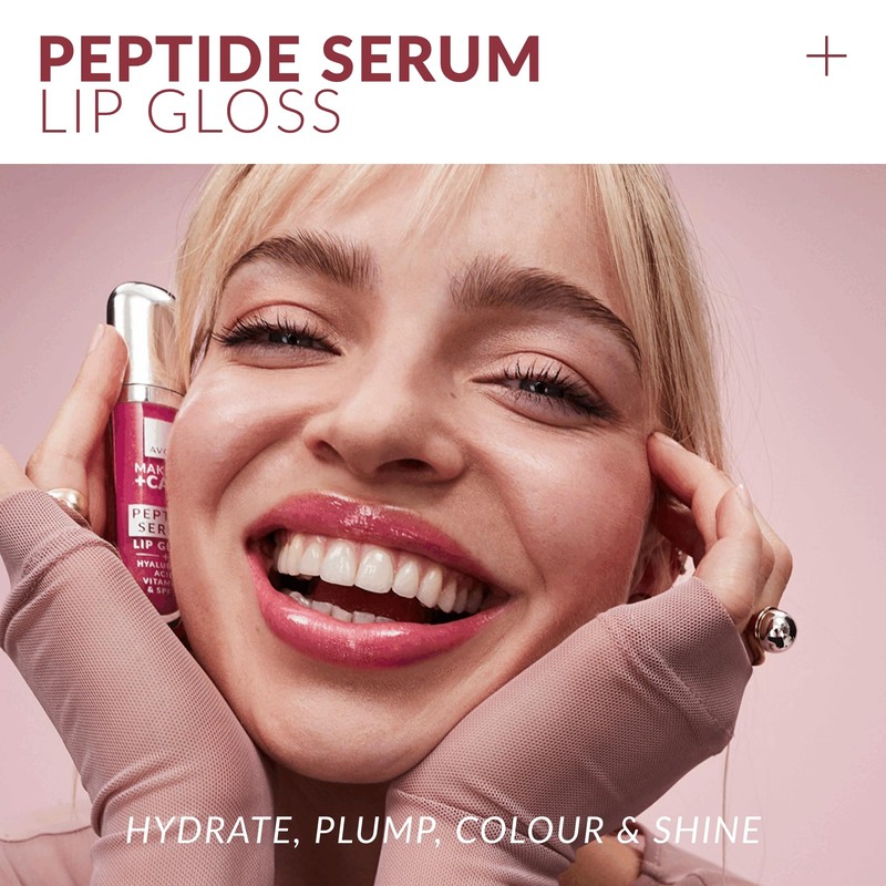 Avon Lip Gloss with Peptide Serum, Hydrating and Plumping with