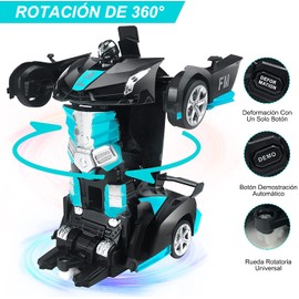 Fotgear Coche de Control Remoto para Niños | Coche RC Recargable de 2.4 GHz | Juguete de Coche de Carreras | Coche Teledirigido Transformadores Juguete | 360 ° Rotación | Ideal Regalo para Niños Niñas