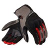 REV'IT! Men's Cavern Adventure Touring Motorcycle Gloves (Grey/Red - Large)