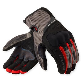 REV'IT! Men's Cavern Adventure Touring Motorcycle Gloves (Grey/Red - Large)
