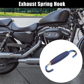 Motoforti Motorcycles Universal Exhaust Pipe Spring 55mm 2.17" Stainless Steel Exhaust Pipe Spring Hook Modified Accessories Multicolor