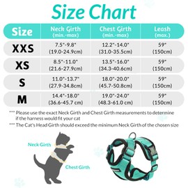 rabbitgoo Cat Harness and Leash for Walking, Escape Proof Soft Adjustable Vest Harnesses for Small Medium Cats, Easy Control Breathable Reflective Strips Jacket, S, Green