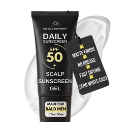 The Bald Brothers Bald Head Care | Daily SPF50 Invisible Sunscreen Gel | Scalp Sunscreen |100% Matte Finish & Non-Greasy | Fast-Absorbing Scalp & Face Gel | Fragrance-Free Formula