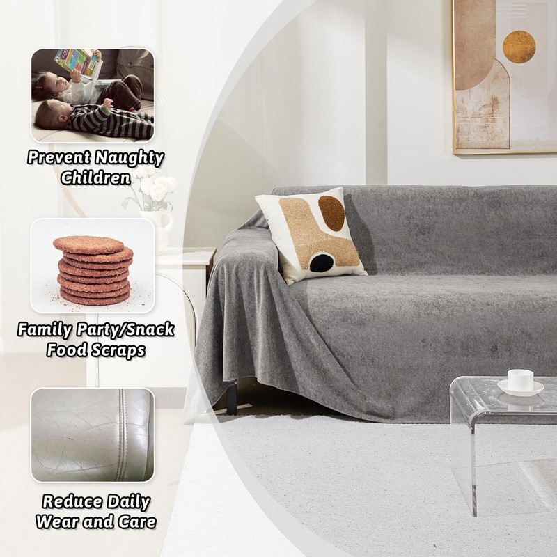 MEETSKY Couch Cover for 3 Cushion Sofa Washable, Cat Scratch