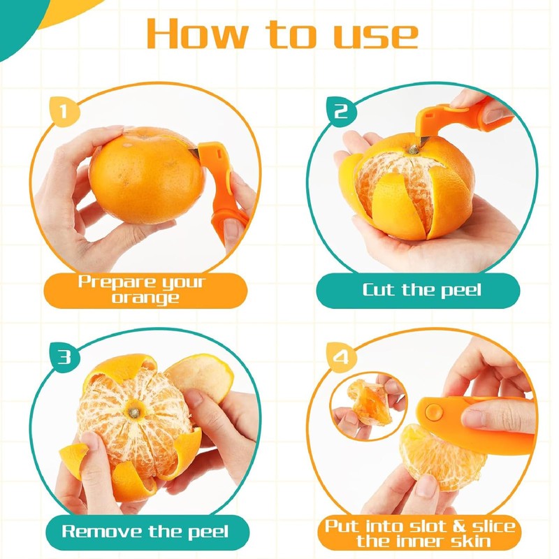 2 PCS Orange Peeler, Orange Peeler Tool, Citrus Opening Tool,
