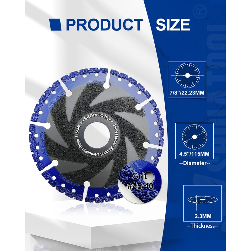 SHDIATOOL 4-1/2 Inch Metal Cutting Diamond Blade All Purpose Cut