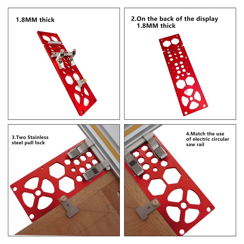 340mm Track Saw Square, Red Right Angle Circular Saw Guide