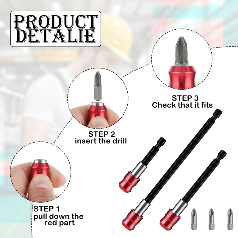6 Piece Bit Holder for Impact Driver/Drill Bit Holder/Drill Bit