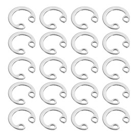 sourcing map 20Pcs 10mm Internal Retaining Ring Circlip, 304 Stainless Steel Internal Circlip Snap Rings C-Clips for Grooved Shafts Studs, Silver Tone
