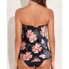 Tempt Me Floral Black Two Piece Tankini Bathing Suits for