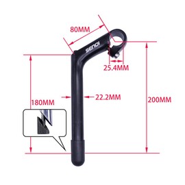 SENQI Bicycle Stem, Quill Stem, Clamp Diameter 1.0 inches (25.4 mm), Column Diameter 0.9 inches (22.2 mm), BSB040, 3.1 x 5.9 x 4.7 inches (80 x 150 x 120 mm) (Black)