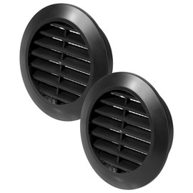 Vent Systems 60 mm / 2.36" Inch - Pack of 2 Black Door Air Register - Ventilation Grille - Indoor Vent Grates - Bathroom, Cabinet, Garage Through The Door Vent Cover