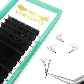 Easy Fan DD-0.05-10 Eyelash Extensions - C D Curl, Russian Lashes, Self Fanning, Automatic Blooming (DD-0.05, 10 mm)