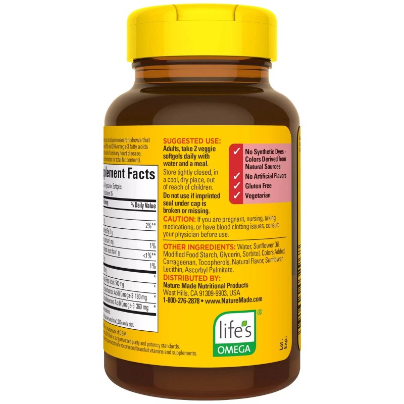 Nature Made Algae Omega 3 540 mg Softgels Plant Based