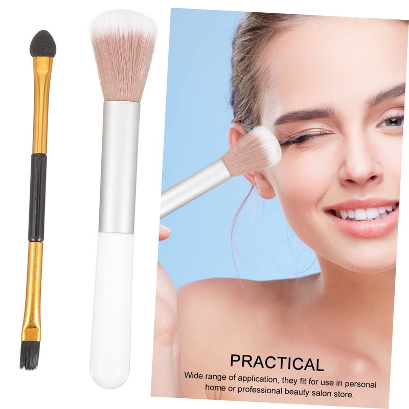 Baluue Makeup Brush Set 2pcs Double Ended Highlight Shadow Brush