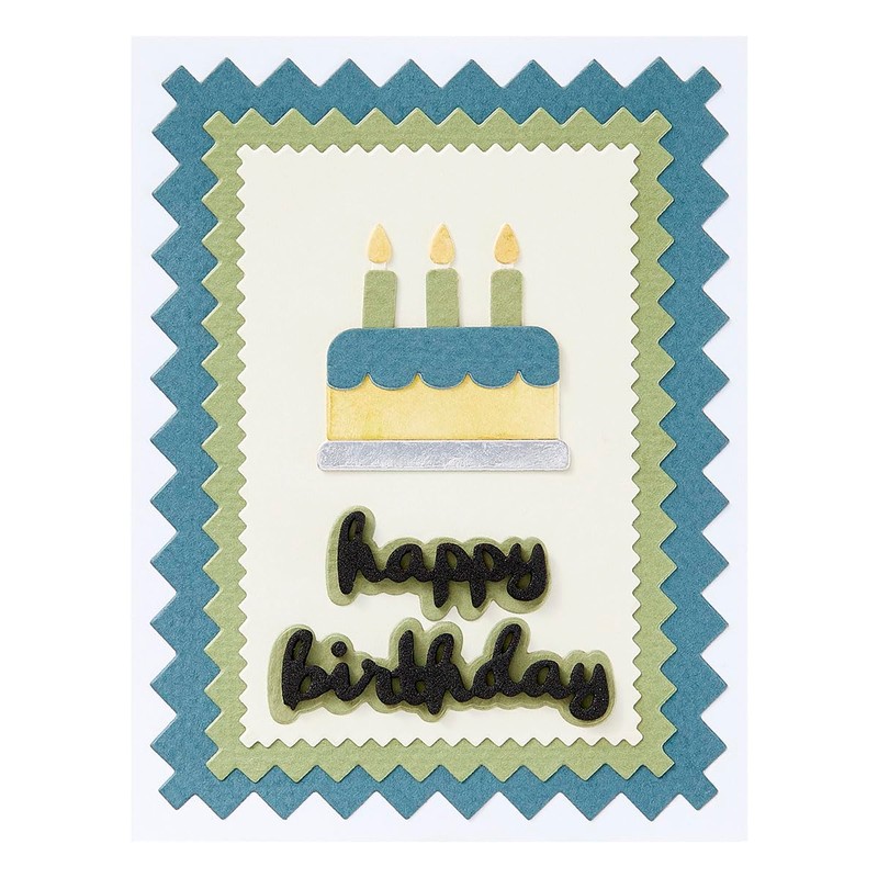 Spellbinders Edge Add-Ons Etched Dies, Pinking Birthday Rectangles