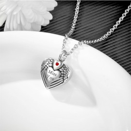 Fashion Jewelry KEEPSAKE WING HEART URN CREMATION ASHES MEMORIAL Pendant On 925 Silver 20" Chain
