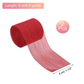 uxcell 2 Rolls Chiffon Ribbon, 1-1/2 Inch x 5.5 Yard Silk Satin Ribbon, Shinny Silk Ribbon Fabric for Wedding Invitations, Bridal Bouquets, Gifts Wrapping, Bow Making, Red