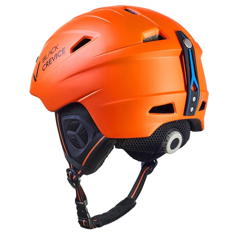 Black Crevice Adult Ski Helmet Stripe, Matt Orange/Black, M