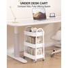 EAGMAK 3 Tier Rolling Cart Under Desk, Metal Storage Cart