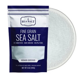 Sea Salt Superstore Fine Grain Sea Salt, Table Salt Replacement Fine Sea Salt for Baking, Pure Non-Iodized Baja Salt, Mineral Rich Cooking Salt, Fine Salt, 5 oz Bag, Sea Salt Superstore