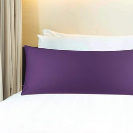 sourcing map Cotton 5ft Body Pillow Cover, Long Bolster Pillowcase - Envelope Closure - Pregnancy Body Support Cushion - Deep Purple