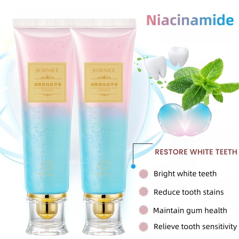 Niacinamide Whitening Toothpaste, Fresh Breath Deep Cleaning Triple Stain Removal