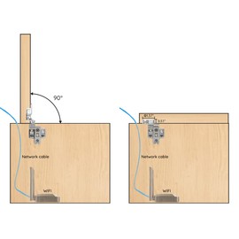 10 Pack (5 Pairs) Side-Mounted Hinges for Floor Cabinets, Dressers, Countertop Flip-up Hinges, 90°, Left and Right Mounted