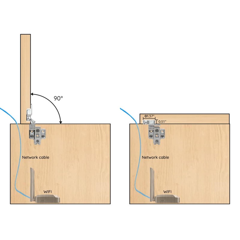 10 Pack (5 Pairs) Side-Mounted Hinges for Floor Cabinets, Dressers,