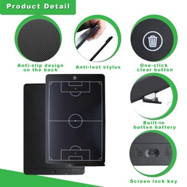 16'' LCD Screen Tactical Coaching Marker Board, Electronic Board with Stylus Pen,with Lock Function,for Coach Basketball Soccer (Soccer Coach Board)