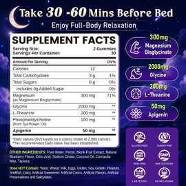 NATISLAND Apigenin Supplement for Sleep, Apigenin 50mg with L-Theanine, Magnesium Bisglycinate, Glycine, Relaxation & Deep Rest, Melatonin-Free, Sugar-Free, Non-GMO, 60 CT