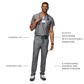 FIGS Cairo Cargo Scrub Pants for Men – Graphite, Tall XL