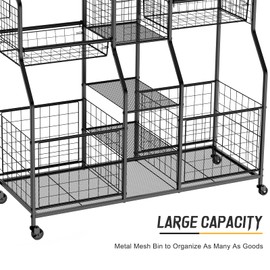 LUMAMU Garage Sports Equipment Organizer, Ball Storage Rack, Garage Organizer System, Indoor/Outdoor Sports Rack, Sports Gear Storage Rack for Basketballs Footballs Volleyball, Black