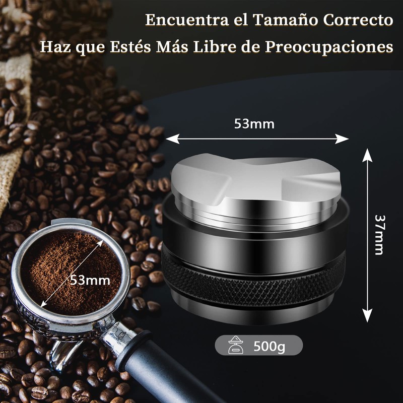 Tamper de Café, Profundidad Ajustable en Ambos Lados，Herramienta de Martillo